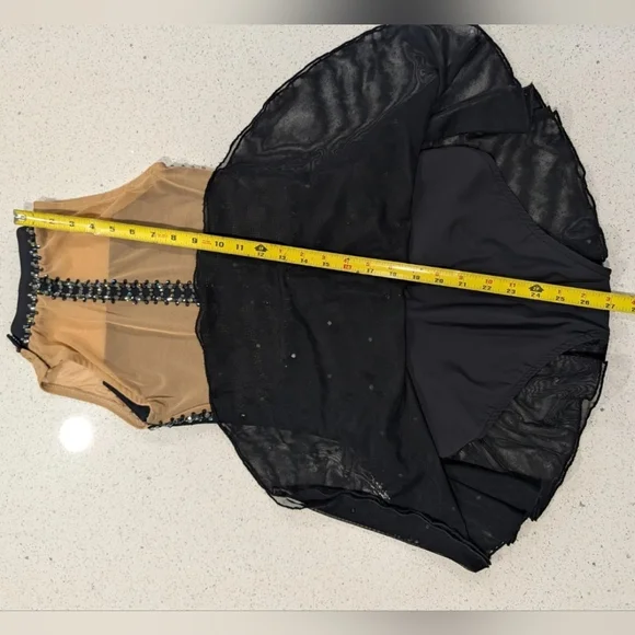 CUSTOM HANDMADE Ice Figure Skating SOLO DRESS Baton Twirling Dance Leotard OOAK - Picture 8 of 16